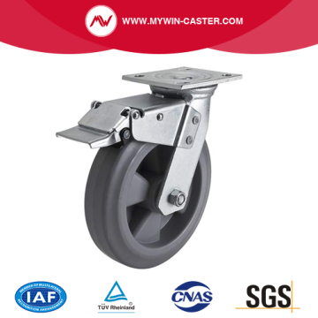 Heavy 8 Inch 400kg Plate Brake TPE Caster