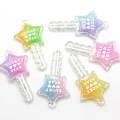 Nueva moda resina Lucky Star Pretty Gir Key Charm para llaveros colgante regalos al por mayor