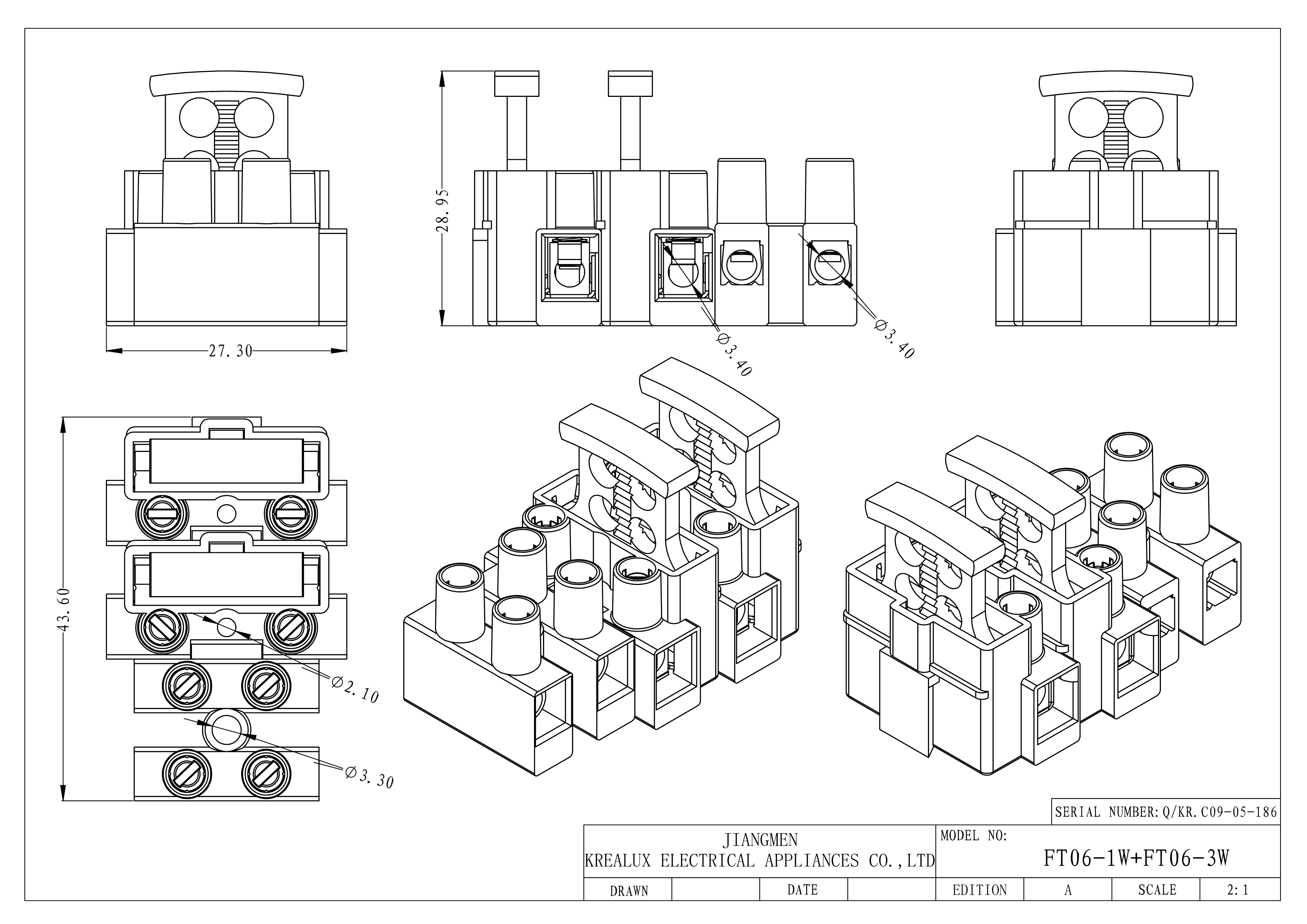 Double Fuse Combined Wire Connectors