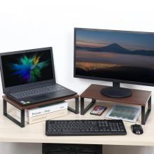 Wood Computer Monitor Laptop Stand Set
