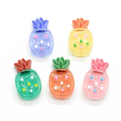 Schöne Mini Ananas Früchte Charms 100pcs / Tasche für Mädchen Haarkleidung Zubehör Telefon Shell DIY Spacer