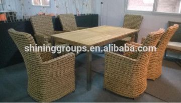 Teak wood rattan chair and table set SOF1200