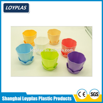 colorful plastic flower pots