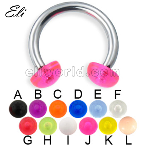 Acrylic W/ half ball Piercing Jewelry Circular Barbells