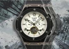 Multifunction Black Case Tourbillon Automatic Watch For Spo