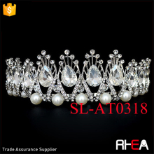 Sparkling Rhinestone Crystal Pearls Covered Tiara Headpiece Wedding Hair accessories