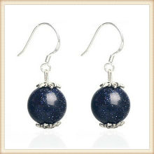 Beautiful 925 Silver Eardrop,Blue Sand Stone Earrings Fashion 2013