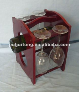 wooden wine shelf