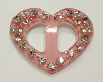 Heart-Shaped Acrylic Dress Buckle, Plastic Garment Accessories,