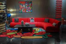 Vibrant Red Sectional Sofa with Modern Design