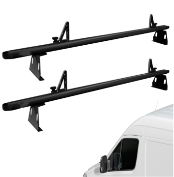Black Steel Roof Ladder Rack with Stoppers for Cars and Pickups