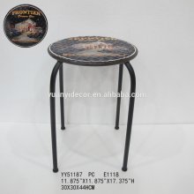 Cheap metal bar custom printing round stools