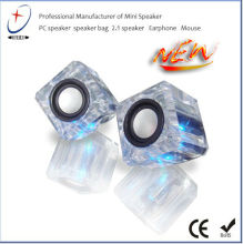 portable mini crystal 2.0 USB computer stereo speaker system