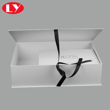 White Gift Packaging Box With Black Ribbon