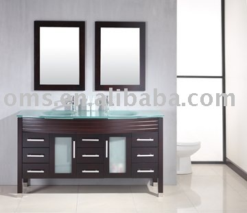 modern oak wood bathroom vanity