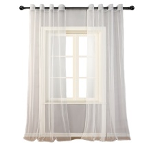2023 Modern Yarn Dyed French Window Grommet Net Curtains