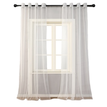 2023 Modern Yarn Dyed French Window Grommet Net Curtains