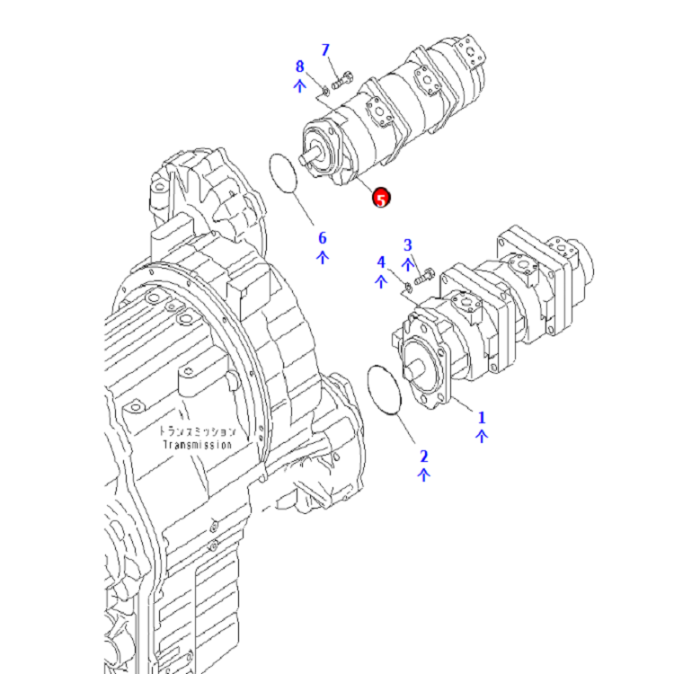 Chargeur komatsu lw250 pompe hydraulique 705-56-26030