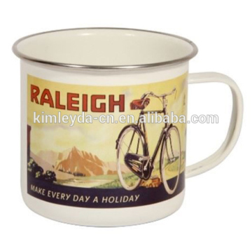 Tin camping mug decal camping mug