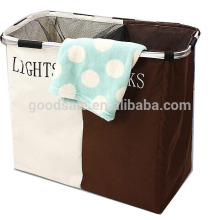 Colorful double sorted folding laundry basket