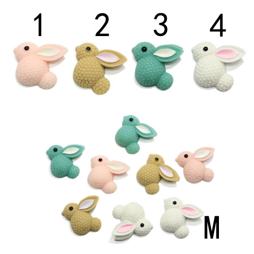 Kawaii Resin Cartoon Cartoon Animal Cute Bunny Rabbit Flatback Cabochon DIY Διακοσμητική χειροτεχνία Scrapbooking Hair Bows Αξεσουάρ