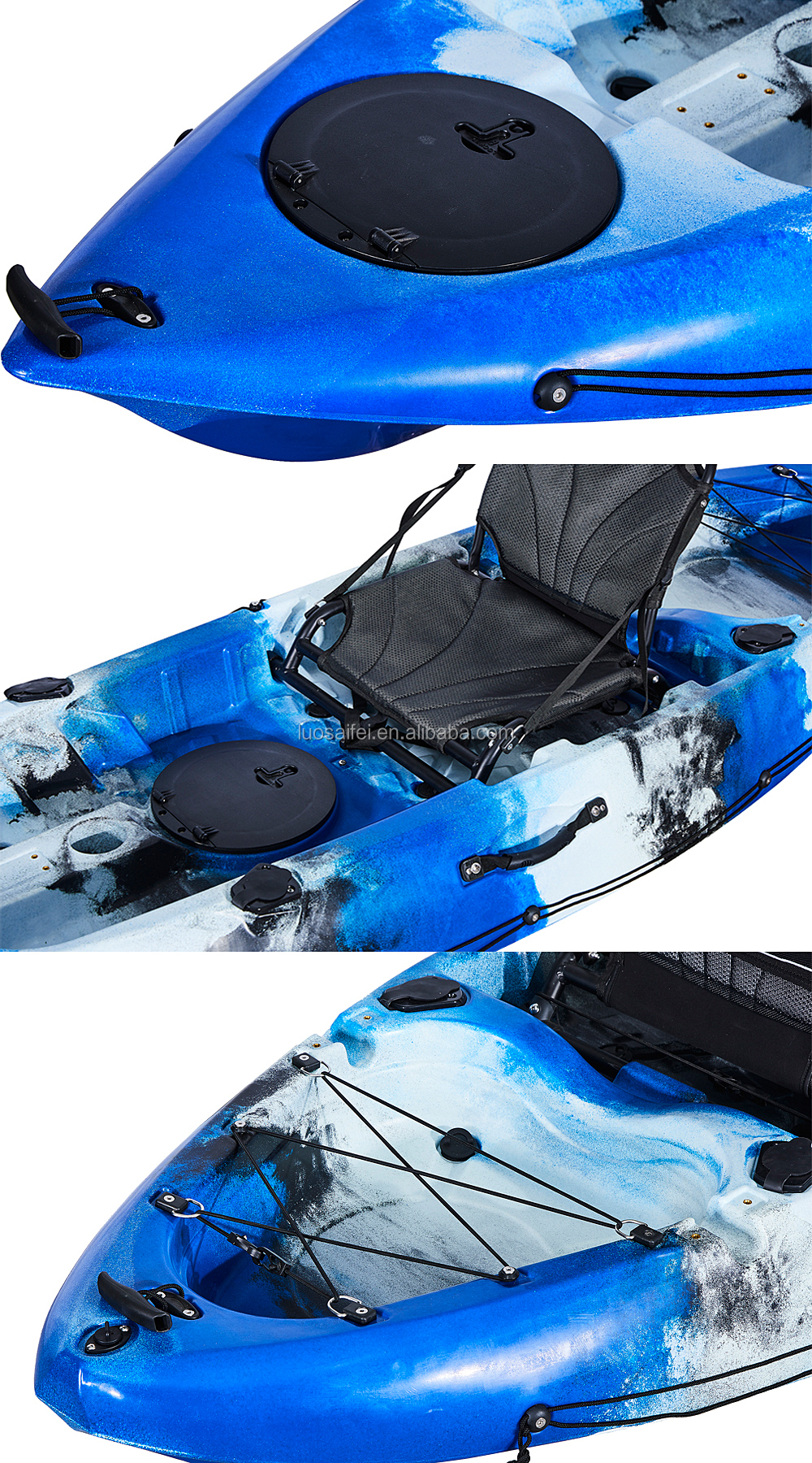 China 9 foot Angler Sit On Top single Fishing Kayak with Paddles and Upright Chair
