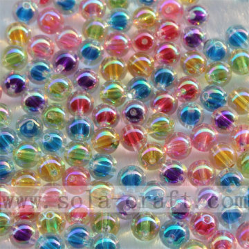 Korean Style Rainbow Color Round AB Bead in Beads