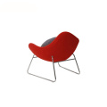 Contemporary Leather Stainless Steel K2 Lounge Chair