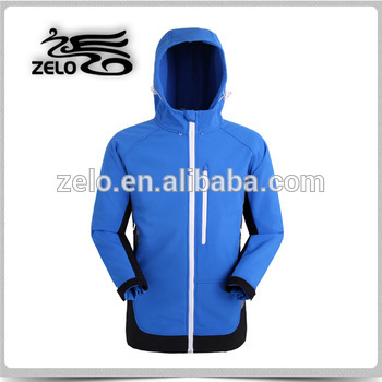 2015 blue 4 way stretched softshell jacket made in china