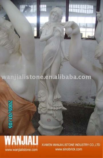 White Granite Girl Sculpture