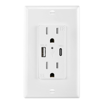 US Double Socket with USB and Type-C Ports - Fast Charging Socket