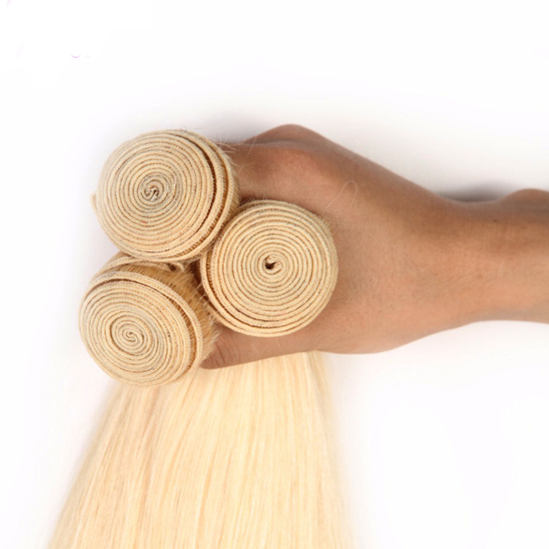 Wholesale 613 blonde ombre color cuticle aligned original brazilian human hair extensions straight wave.