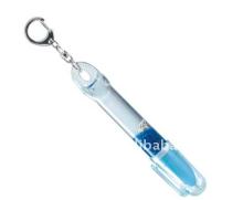 Fancy Liquid pen shape Key Ring with floater,acrylic key chain