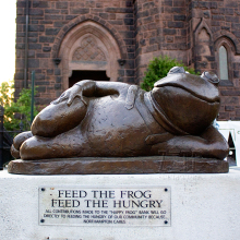 Fine Workmanship Outdoor Decorate Copper Sitting Frog Statue