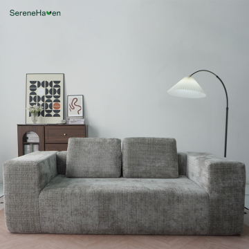 Minimalist Loveseat Sofa with Linen Fabric