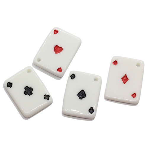 Resina artificiale Giocare a poker Carte da gioco Charms Pendenti fai da te Cabochon Perline Portachiavi Decorazione Gioielli Trovare