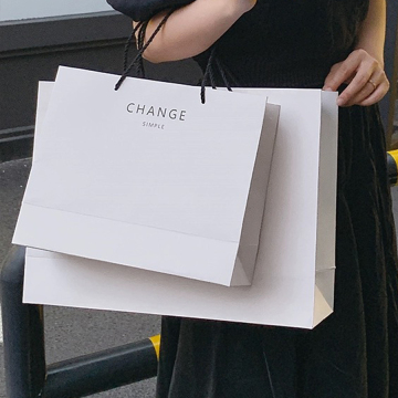 Custom Logo Luxury Gift Paper Shopping Bags - White Sac En Papier