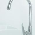 Modern Sanitary Ware Long Neck Flexible Nickel Brushed Brass Pull Out Kitchen Sink Faucet Mixer Tap