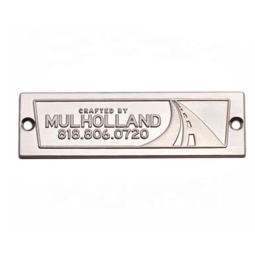 Custom Handbags Brush Nickle Metal Nameplate