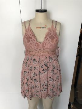 Patchwork dresses with cross-straps