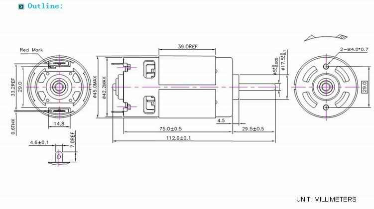 Dia.41.8mm RS-7912H high torque micro high voltage dc motor