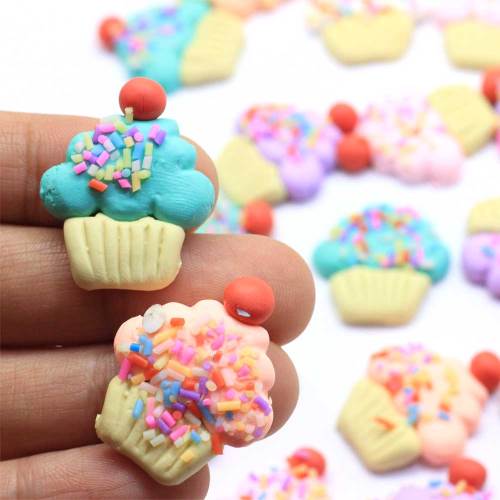 New Arrive 24 * 28MM Polymer Clay Cake Beads Kawaii Clay Sprinkles Cupcake Cabochons Hair Bow Center DIY - 100Pcs / Bag