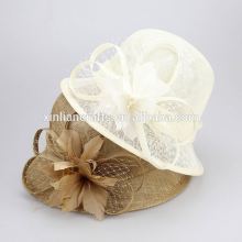 Round Top Sinamay Church Hat with Nice Ribbon