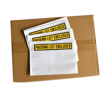Adhesive Document Shipping Label Pouches - Clear Plastic Bags for Packing Slips