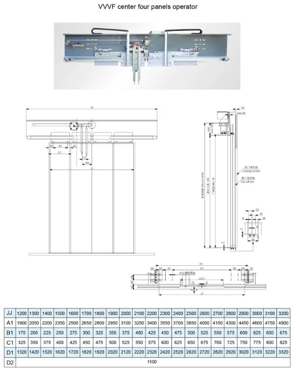 Fermator Type Elevator Cabin Door Operator - 600-1000mm Door Center Or ...