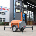 Construction tool 7m mobile lighting tower with diesel and gasoline generator