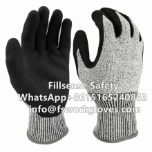 Nitrile Sandy Coated Level 5 Cut Proof Gloves Cut Resistant Work Gloves