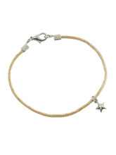 Leather chain necklace with little gold star