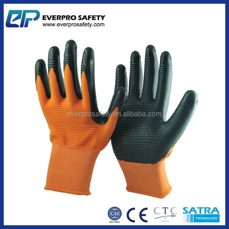 Anti Oil Resistant U3 Style Nitile Coated Work Gloves For Industrial