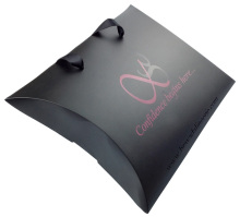 Black UV Paper Pillow Box With Handle